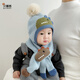 貝娜茜嬰兒帽子秋冬季寶寶毛線(xiàn)帽針織帽嬰幼兒護耳男童女童保暖加厚冬季 小恐龍-藍色 帽子+圍巾 6個(gè)月-3歲（44-51CM）