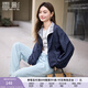香影風(fēng)衣外套女短款2025秋季新款休閑工裝風(fēng)拉鏈小個(gè)子藏青色夾克 藏青 L 165/88A/110-125斤
