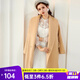 Olrain歐芮兒秋冬女裝大衣保暖毛呢外套中長(cháng)款呢子大衣（不送毛絨掛件） 卡其色 M