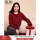 香影紅色毛衣開(kāi)衫女2025秋裝新款蛇年本命年洋氣小香風(fēng)針織衫上衣 紅色 M