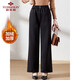 俞兆林中老年女裝冬裝加絨休閑褲媽媽裝直筒褲子加厚保暖長(cháng)褲 Y244K3014