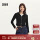 森馬（Semir）外套女短款修身顯瘦上衣秋裝正肩連帽針織夾克通勤101524108005