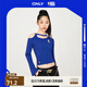ONLYNBA聯(lián)名款時(shí)尚潮流顯瘦露肩針織衫女|123124047 F39 耀眼的藍色DAZZLING BLUE S (160) 80A