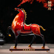 麟趾呈祥彩色全銅大漆工藝唐馬擺件玄關(guān)辦公室將軍馬馬到成功喬遷開(kāi)業(yè)禮品 大號紅色大漆馬【中國紅馬鞍】40*15*42cm