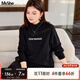 MsShe【28支莫代爾紗】大碼女裝2025秋冬胖mm字母提花半高領(lǐng)毛衣 黑色現貨 3XL