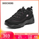 斯凱奇（Skechers）黑白金加絨老爹鞋女厚底增高百搭熊貓鞋舒適保暖休閑運動(dòng)鞋896268