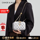 CAHOE KULLO包包女款輕奢2025新款品牌女士斜挎包百搭通勤單肩包菱格包鏈條包 銀色-CK女包送女朋友老婆生日禮物