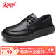 強人舒適軟面女單鞋平底休閑皮鞋寬頭不易擠腳 JDA237071 黑色 37