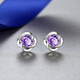 百年老鳯祥s999純銀耳釘女四葉草耳環(huán)2025新款感睡覺(jué)養耳洞耳飾氣 【999純銀】四維四葉草耳釘【紫鉆】
