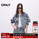 ONLY2025秋季新款復古水洗水鉆OVERSIZE翻領(lǐng)牛仔外套女|125154005 J33 350水洗牛仔藍 XS