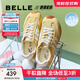 百麗（Belle）跑道歪頭德訓鞋女25秋新商場(chǎng)款網(wǎng)面透氣薄底休閑鞋E3H1DCM5 黃色 39 (245mm)