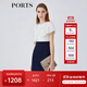 PORTS寶姿女裝春夏新品時尚Two-in-one疊片裝飾連衣裙LM8D198KWB008 丈青 M (6)