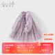 戴維貝拉兒童連衣裙春裝女童女寶寶裙子長(cháng)袖花邊網(wǎng)紗公主裙