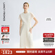 朗姿【蘭亭敘】真絲提花長(zhǎng)裙氣質(zhì)設(shè)計(jì)2025年夏季新款高級(jí)感連衣裙 米白色 M