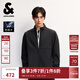 杰克·瓊斯（JACK&JONES）男裝25年秋冬季軟殼外套男士立領(lǐng)防潑水戶外加絨保暖休閑夾克外套 E43純黑色 M （175）