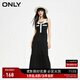 ONLY秋冬時(shí)尚V領(lǐng)蛋糕裙吊帶中長(cháng)款連衣裙女|123407018 H1Z 黑色BLACK M 165/84A
