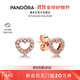 潘多拉（PANDORA）贏得芳心耳釘玫瑰金色愛心氣質(zhì)生日禮物送女友