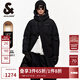 杰克·瓊斯（JACK&JONES）冬季潮流背部字母反光膠印長(cháng)款連帽加厚鵝絨羽絨服男裝224412003 黑色E40 M 175