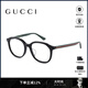 古馳（GUCCI）眼鏡女織帶鏡腿素顏黑框鏡架男近視時(shí)尚文藝鏡框圣誕禮物GG0932OA GG0932OA -001