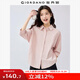 佐丹奴知識分子風(fēng)襯衫女新款純棉府綢破骨連肩中袖襯衣女05345463 22木漿粉紅 L