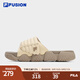 FILA FUSION斐樂(lè )潮牌男鞋潮流拖鞋2023夏沙灘鞋戶(hù)外運動(dòng)涼拖鞋 暖沙色/本布褐-GG 40