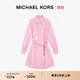 MICHAEL KORS邁克高仕 MK【兩件折上折】 女士花卉印花襯衫連衣裙 含鏈條腰鏈 粉色 682 S