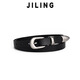 集領(lǐng)針扣細窄款皮帶潮流小眾設計感cleanfit腰帶男女款 黑色