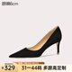 Lily Wei小碼女鞋春秋大碼高跟鞋職場(chǎng)通勤黑色細跟尖頭單鞋百搭情人節禮物 黑色6厘米 39