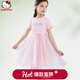 Hello Kitty凱蒂貓女童連衣裙兒童針織裙子夏裝新款網(wǎng)紗裙短袖薄款大童蓬蓬裙 粉色 130 cm