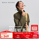 MAIA ACTIVE Creamy奶霜韌柔軟拼接高領(lǐng)無(wú)口袋休閑套頭衛衣瑜伽外套上衣SW100 櫚葉棕麻花 S