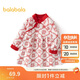 巴拉巴拉寶寶連衣裙周歲禮服女童裙子嬰兒拜年服中國風(fēng)甜美