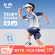 左西男童套裝速干運動(dòng)夏裝2025新款兒童短袖籃球服兩件套潮 藍色 120