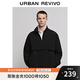 UR2025秋季新款男裝休閑立領(lǐng)拉鏈超寬松罩衫襯衫UUY250006 正黑 M (M-L)