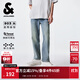 杰克·瓊斯（JACK&JONES）男裝潮時(shí)尚舒適百搭簡約風(fēng)個(gè)性字母印花九分直筒牛仔褲225232029 E40淺牛仔藍(lán) 32 175 W32