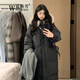 溫格芳 羽絨棉服女中長(cháng)款2025冬季新款韓系加厚棉衣外套大毛領(lǐng)過(guò)膝棉襖 黑色 M