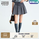 Teenie Weenie小熊女裝半身裙2025秋季新款甜美俏皮約克褶格子短裙 藏青色 M