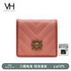 VANESSA HOGAN VH女包撞色短款錢(qián)包女多卡位錢(qián)夾精致質(zhì)感零錢(qián)包生日禮物送女友 紅粉色【禮盒裝】
