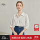 范思藍恩22FS2047法式七分袖襯衫女夏季新款純色職業(yè)氣質(zhì)襯衣 簡(jiǎn)約白 M