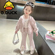 G.duck小黃鴨女童套裝2025春秋新款兒童可愛(ài)休閑裝寶寶公主風(fēng)連帽兩件套 淡粉色喇叭褲套裝 均碼 90