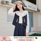 香影牛仔馬甲女2025秋季新款復古丹寧風(fēng)原色藏青無(wú)袖坎肩刺繡上衣 藏青 M 160/84A/95-110斤