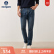 Navigare意大利小帆船厚款牛仔褲男士秋冬保暖水洗長(cháng)褲休閑通勤男裝直筒褲 牛仔藍 碼 30