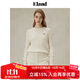 ELAND【匹馬棉】衣戀毛衣女夏日棉花糖變形絞花長袖上衣25秋新款 燕麥色(33)OATMEAL S