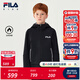 FILA斐樂(lè )兒童童裝上衣2025年冬季新款男大童加絨保暖連帽梭織外套V 深黑-BK 170