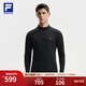 FILA 斐樂(lè )官方男裝針織長(cháng)袖上衣2025冬新款健身運動(dòng)半拉鏈基礎長(cháng)T 深黑-BK L 175/96A/L