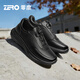 零度Zero商務(wù)真皮時(shí)尚休閑男鞋26新款軟底緩震防滑舒適徒步鞋 黑色 43