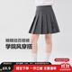 左西女童半身百褶裙學(xué)院風(fēng)套裝裙子2025新款兒童灰色短裙洋氣秋裝 灰色 130 建議身高130cm左右