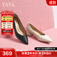 他她（TATA）尖頭粗跟單鞋女鞋羊皮工作鞋護士鞋秋季新款UGE02CQ4 黑色 36