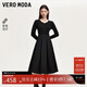VEROMODA 連衣裙2024早秋新款針織拼接百褶連衣裙赫本小黑裙324346030