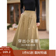 茵曼（INMAN）半身裙女士2025年春秋女裝新款復(fù)古顯瘦通勤中長款純棉長裙子 卡其色 -18518192 S