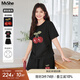 MsShe【重工刺繡巨顯瘦套裝】大碼女裝2025夏季胖mmT恤短褲兩件套 黑色現(xiàn)貨 2XL